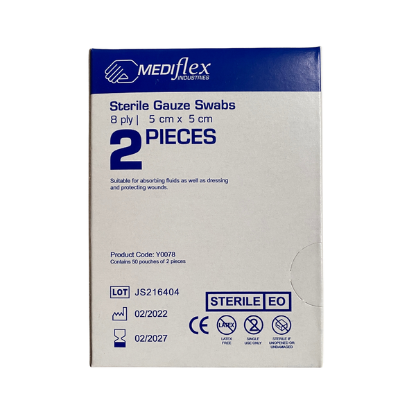 Image of front of box of gauze swabs