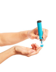 The Genteel Lancing Device in action on a finger tip