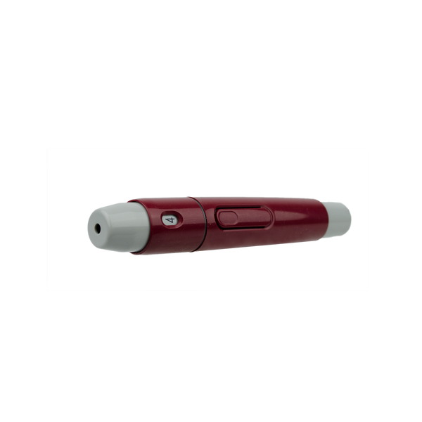 Horizontal red dot lancing device