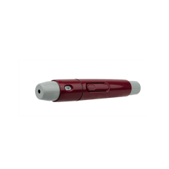 Horizontal red dot lancing device