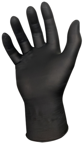 A black air nitrile glove