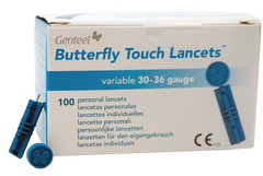 Butterfly Touch Lancets in and out of the box