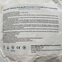 Label of coverall packet
