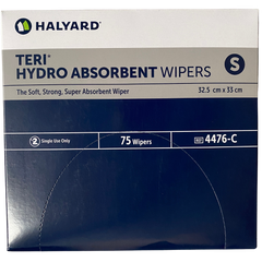 Top of box of Teri Hydro Absorbent Wipers
