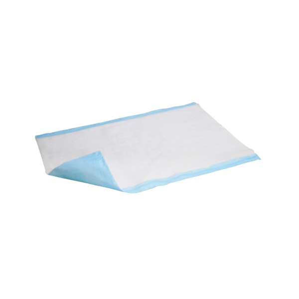 flat underpad with bottom left corner upturned to show blue plastic underside